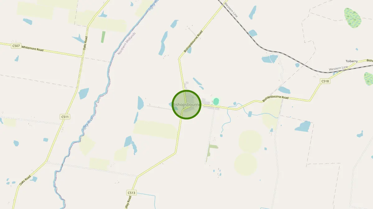 Launceston Rubbish Removal service area map for Bishopsbourne