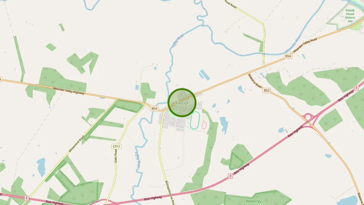 Launceston Rubbish Removal service area map for Carrick