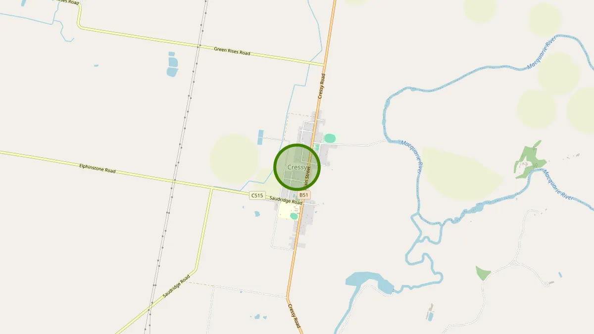 Launceston Rubbish Removal service area map for Cressy