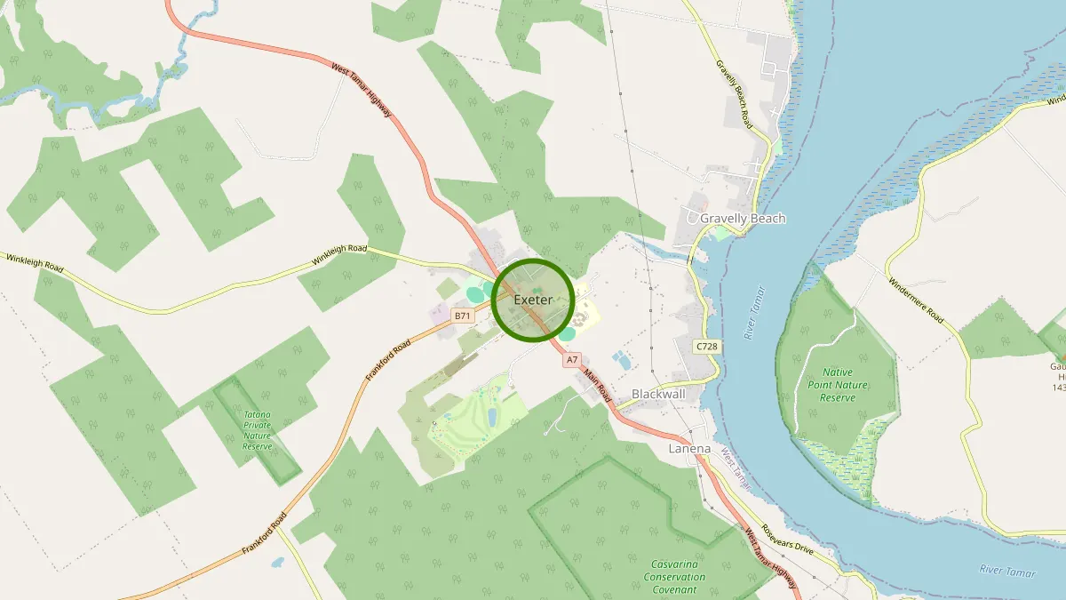 Launceston Rubbish Removal service area map for Exeter