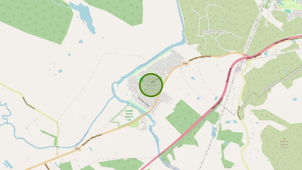 Launceston Rubbish Removal service area map for Hadspen