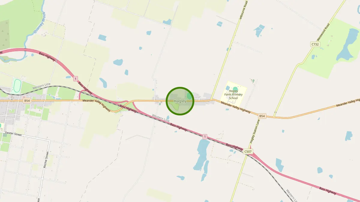 Launceston Rubbish Removal service area map for Hagley