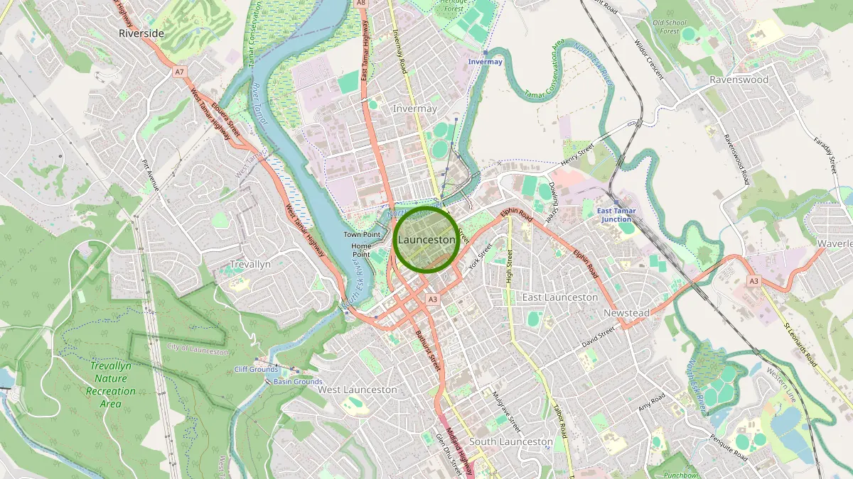 Launceston Rubbish Removal service area map for Launceston