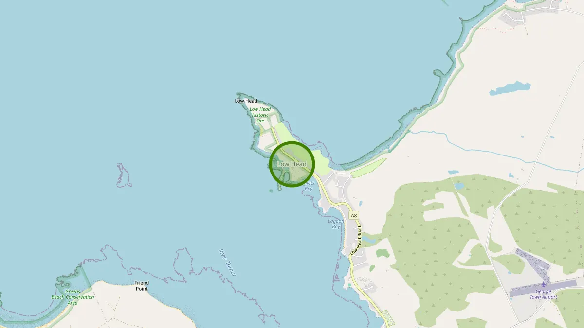 Launceston Rubbish Removal service area map for Low Head