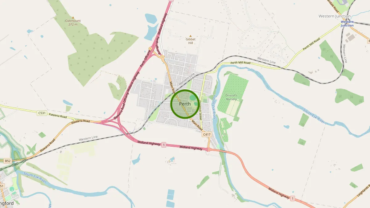 Launceston Rubbish Removal service area map for Perth