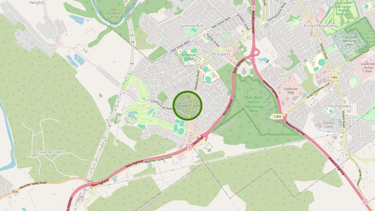 Launceston Rubbish Removal service area map for Prospect Vale
