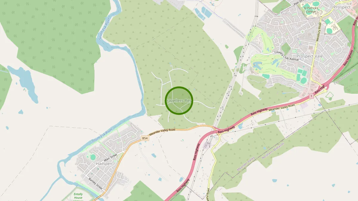 Launceston Rubbish Removal service area map for Travellers Rest